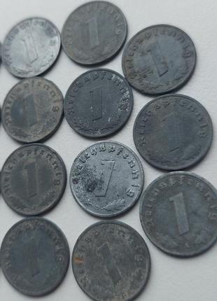 3 рейх 1 рейхспфенниг 1940 - 1945 років 15 монет погодовка8 фото