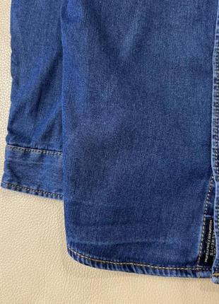 Стильная zara boy джинсовая рубашка 3-4 года рост 104 синяя на мальчика под джинс3 фото