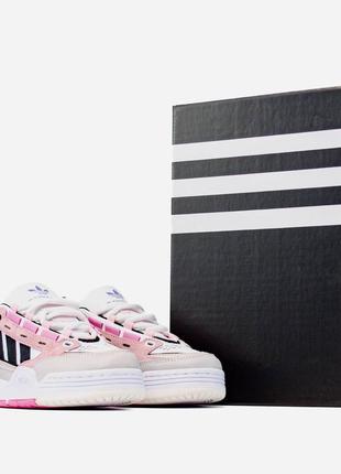Женские кроссовки белые с розовым adidas adi 2000 white pink2 фото