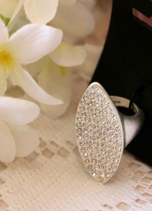 Очень красивое посеребренное кольцо с кристаллами pilgrim дания ювелирная бижутерия