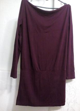 Стильне плаття з віскози,баклажанового кольору