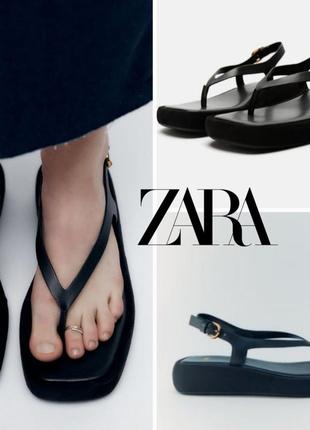 Босоножки р.39 г.40 zara из натуральной кожи сандалии на платформе1 фото