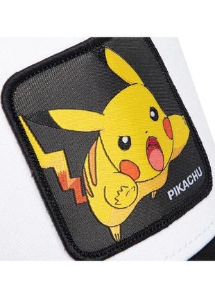 Бейсболка с сеточкой capslab junior pokemon pikachu (белый/черный)2 фото