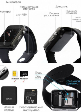 Смарт-годинник smart watch a1 розумний електронний зі слотом під3 фото