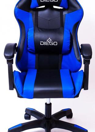 Крісло геймерське diego чорно-синє5 фото