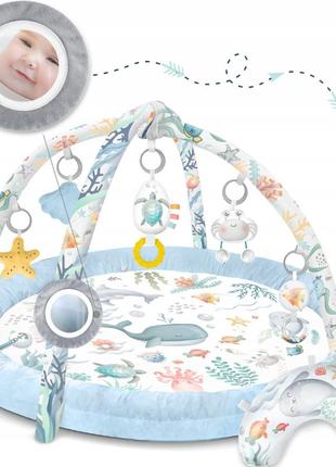 Розвивальний інтерактивний килимок для малюків nukido блакитний (польща)5 фото