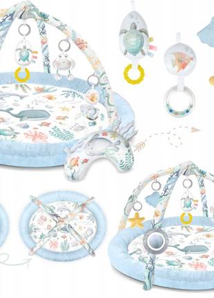Розвивальний інтерактивний килимок для малюків nukido блакитний (польща)10 фото
