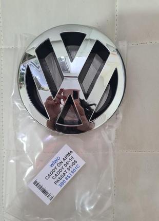 Емблема значок на решітку радіатора volkswagen vw passat 05-11/tuareg 07-10 13 см 3c0 853 601с fdy