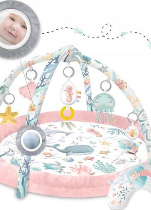 Розвивальний інтерактивний килимок для малюків nukido рожевий (польща)5 фото