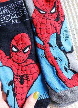 Новый набор детских носков, человек паук, 2 пары, хлопок, размер 35-384 фото