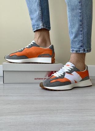 Кроссовки new balance 327 (серые с оранжевым)