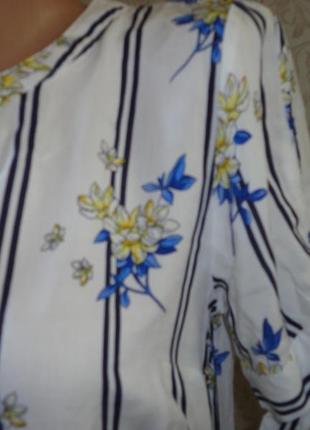 Белая блуза вискоза р.10   (ог 92)4 фото