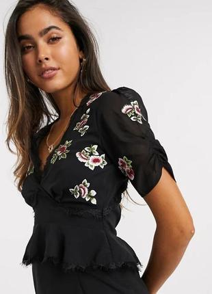 Распродажа платье hope &amp; ivy меди asos с вышивкой и полуоткрытой спиной7 фото