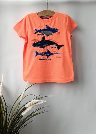 3-4 года футболка с акулами