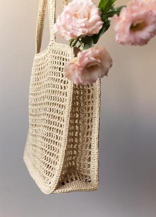 Плетена сумка з натуральноъ рафії1 фото