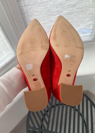Нові!!! червоні замшеві туфлі 38 розмір. червоні замшеві туфлі5 фото