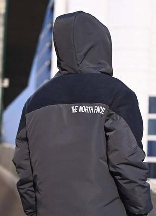 Куртка с капюшоном демисезонная подростковая 2439 "tnf" серый3 фото
