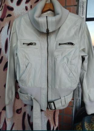 Кожаный бомпер куртка натуральная кожа пиджак бомпер кожажаный жаккт курточка1 фото