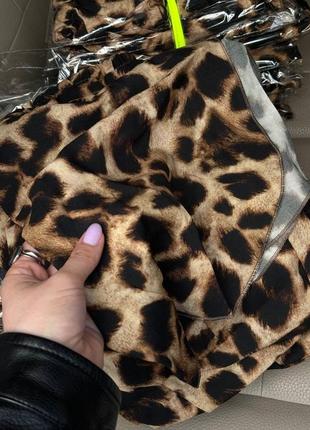 Леопардовая пижама одежда для дома топ и шорты в леопардовый принт6 фото