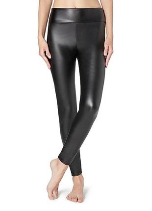 Бомбезные фирменные термолосины под кожу calzedonia leggings effetto pelle termici1 фото