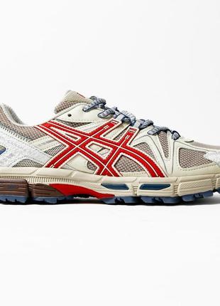 Чоловічі кросівки бежеві з червоним asics gel kahana 8 beige/red