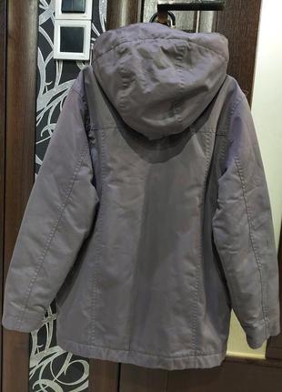 Демисезонная куртка на флисе outventure цвета мокрый асфальт 8-10 лет8 фото