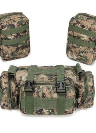 Рюкзак тактичний військовий із підсумками 55 л tactical backpack7 фото