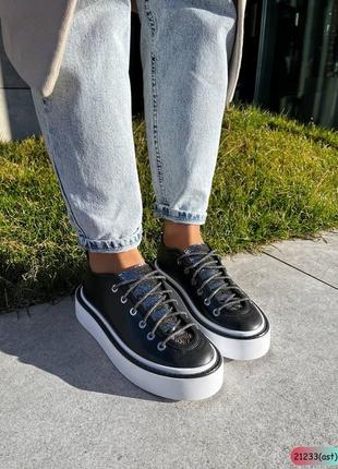 Шкіряні жіночі кеди кросівки з натуральної шкіри