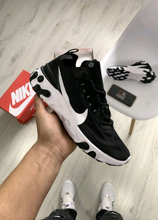 Nike react element 55 2022 мужские чорно-белий найк5 фото