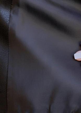 Стильная кожаная женская куртка с накладными карманами кожанка кожаный женский бомбер из эко-кожи куртка эко кожа6 фото
