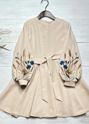 Сукня плаття вишивка вишиванка з колосками квітами2 фото