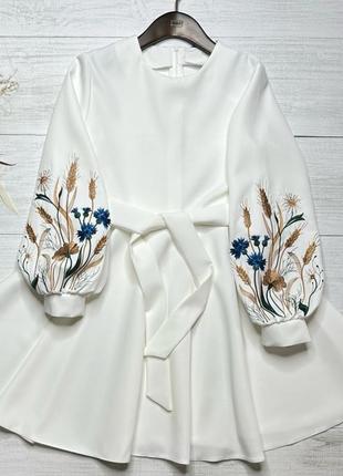 Сукня плаття вишивка вишиванка з колосками квітами3 фото