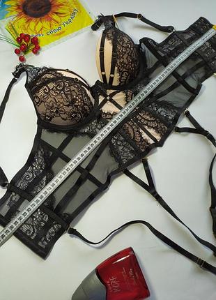 Соблазнительный новый корсет бюстье с подтяжками для чулок censored, 75в