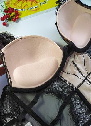 Соблазнительный новый корсет бюстье с подтяжками для чулок censored, 75в