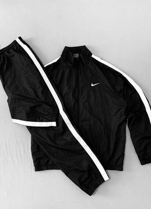nike Black спортивний костюм чоловічий чорно-білий. вітровка + штани