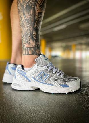 Мужские кроссовки new balance 530 "white/blue silver"9 фото