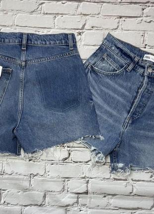 Женские джинсовые шорты zara стильные джинсовые шорты зара крутые шорты новые хс-с