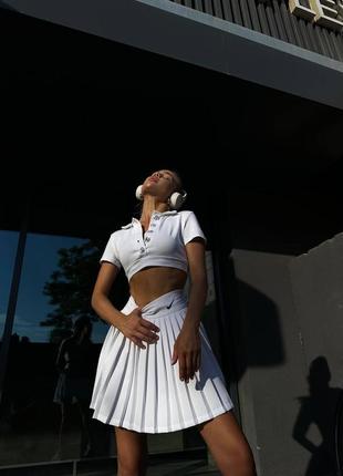 Костюм поло + тенниска. поло кулир; тенниска креп костюмка
 ▫️цвет: черный; белый