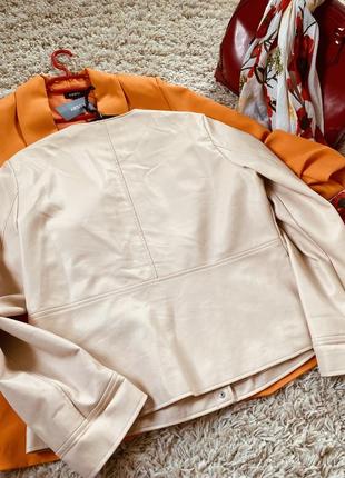Актуальный кожаный жакет /пиджак/куртка в пудровом цвете,camaieu,p.42-4410 фото