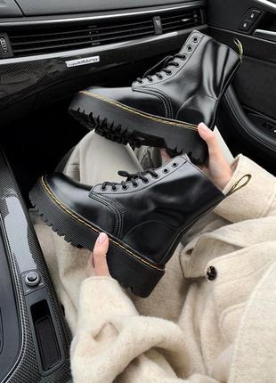 Ботинки dr.martens  black classic ( premium ) без замку черевики8 фото