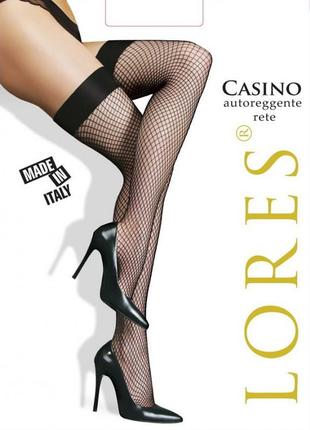 Lores  casino rete autoreggente женские чулки в среднюю сетку1 фото