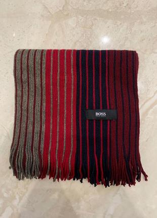 Шарф hugo boss шарфик черный красный серый