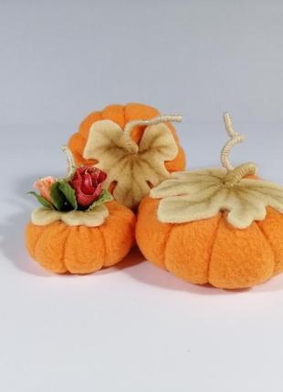 Набір квітковий гарбуз для ляльок блайз помаранчеві декоративні гарбузи на хеллоуїн осінній декор3 фото