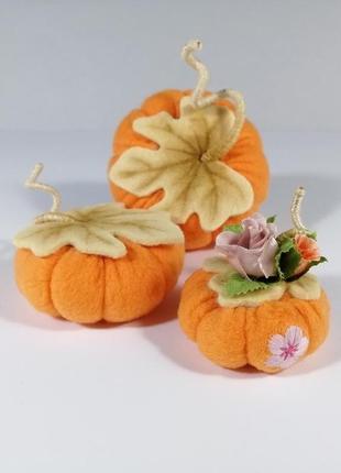 Набір квітковий гарбуз для ляльок блайз помаранчеві декоративні гарбузи на хеллоуїн осінній декор5 фото