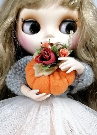 Набір квітковий гарбуз для ляльок блайз помаранчеві декоративні гарбузи на хеллоуїн осінній декор6 фото