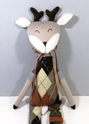 Стильный олень большая мягкая игрушка олененок лесное животное стильный декор