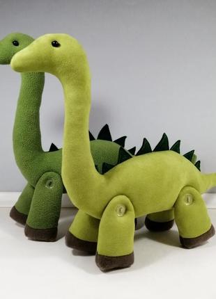 Большой диплодок подвижная мягкая игрушка динозавр динозавры юрского периода зеленый динозаврик5 фото