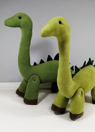 Великий диплодок рухома м'яка іграшка динозавр динозаври юрського періоду зелений динозаврик7 фото