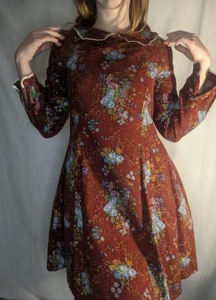 Куковое винтажное ретро платье в цветочный принт платье принцессы 100% хлопок7 фото