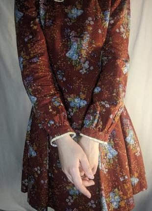 Куковое винтажное ретро платье в цветочный принт платье принцессы 100% хлопок5 фото